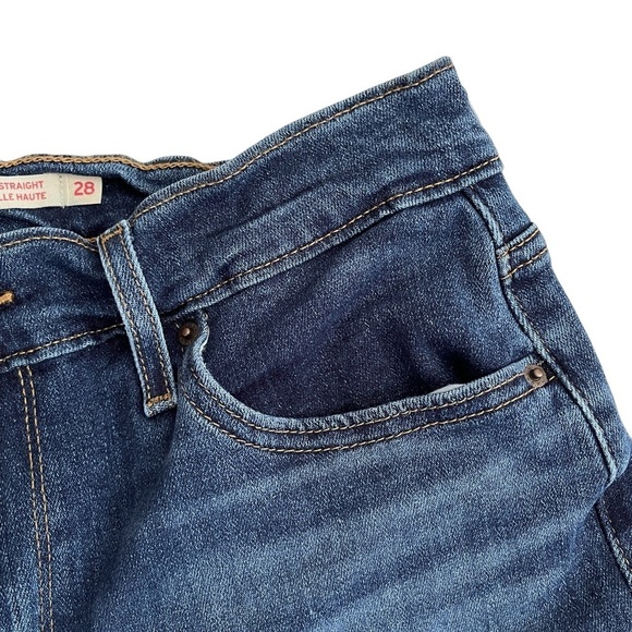 Levi's 724 High Rise Straight Jeans Distressed Ripped - Picture 8 of 16